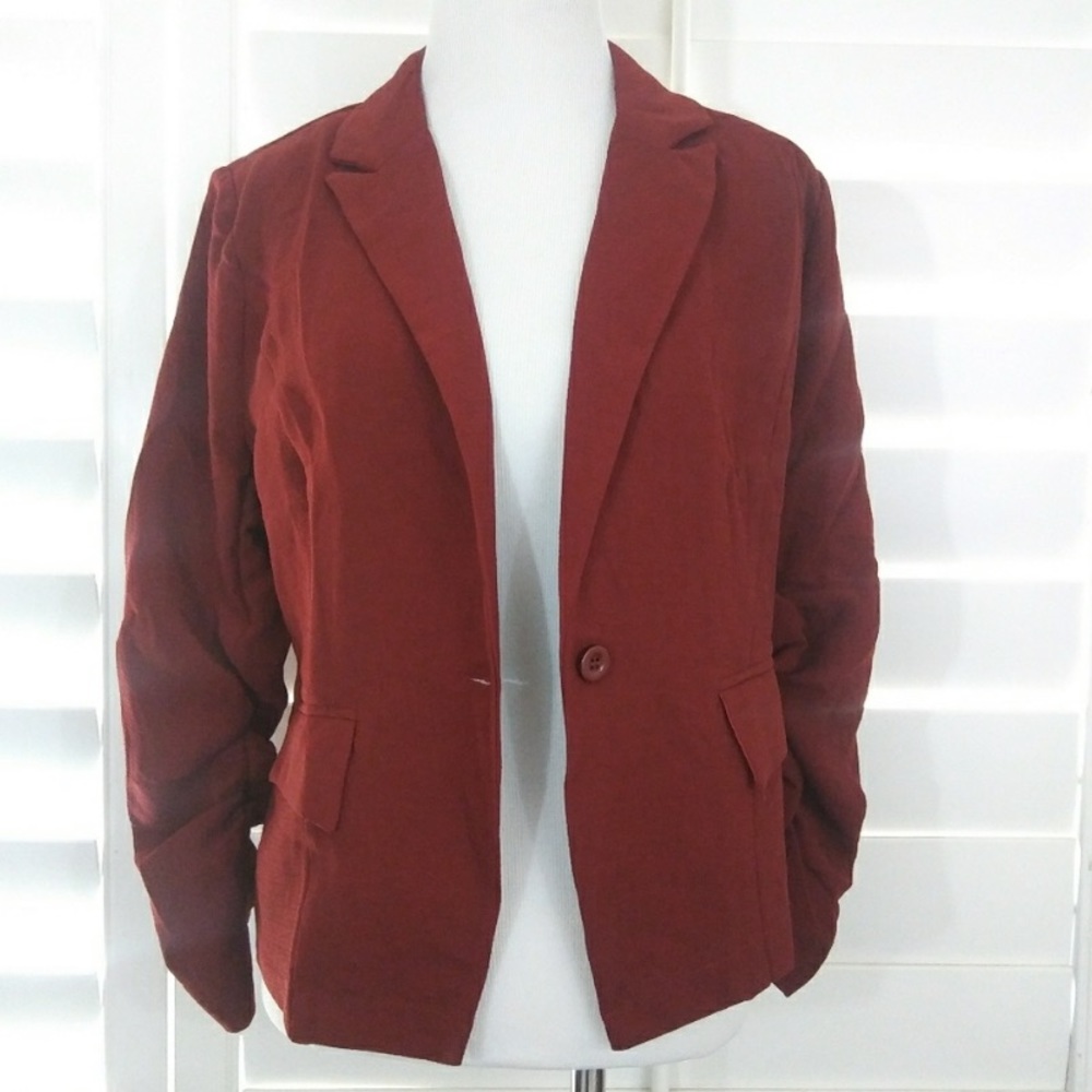 “Mine” red single button blazer M